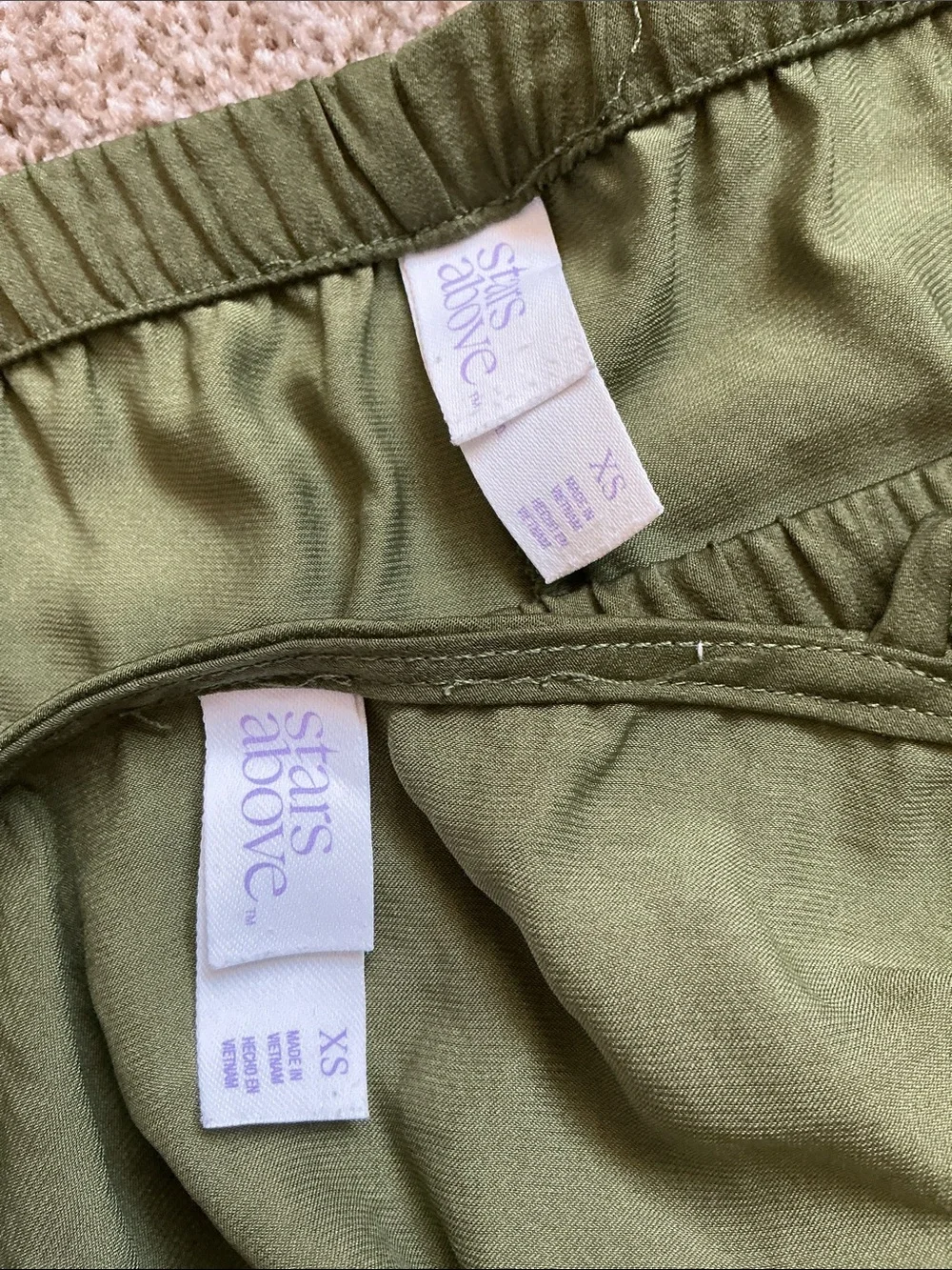 Stars Above Olive Green Women's Two-Piece Sleep Set - Tank & Shorts xs